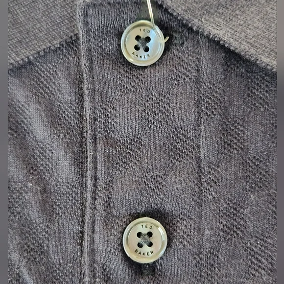 Ted Baker Men’s Textured Cotton Polo Shirt~NAVY~MEDIUM **NEW - Picture 8 of 15